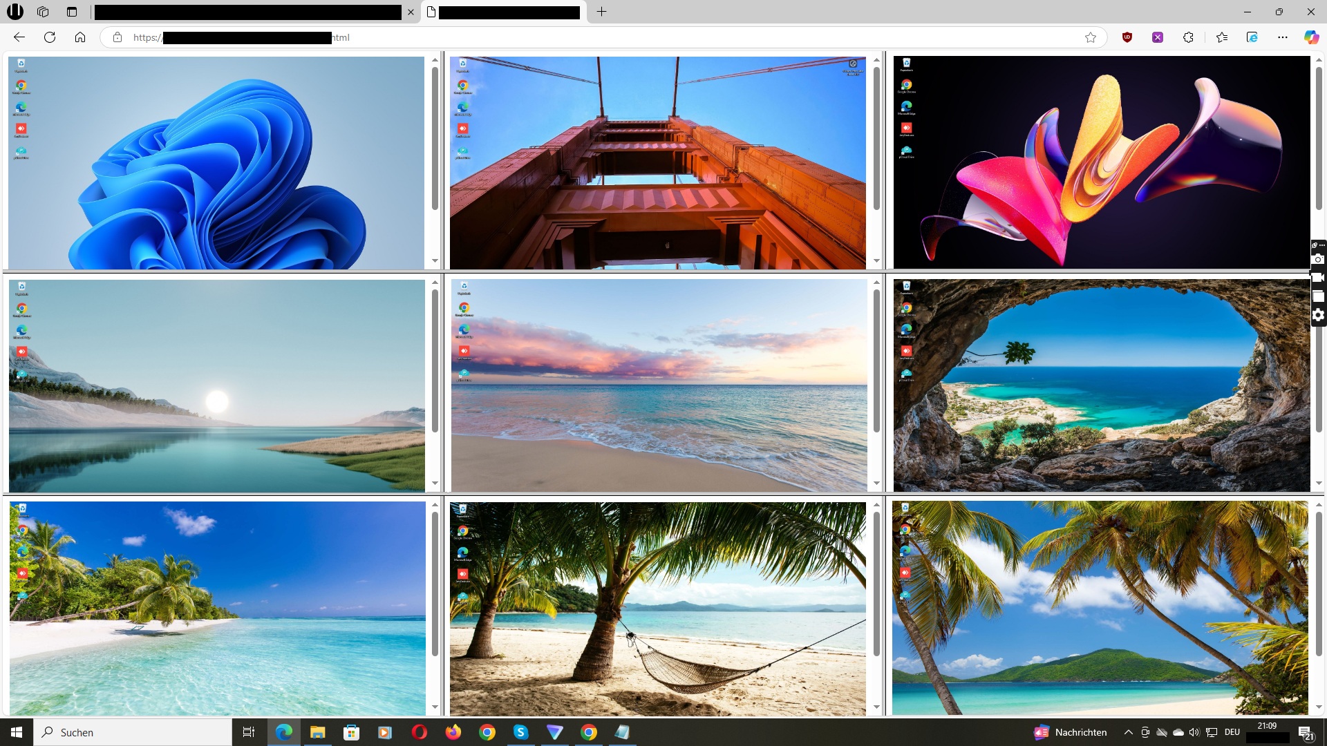 Wolfeye dashboard showing multiple Windows PC screens live in a grid